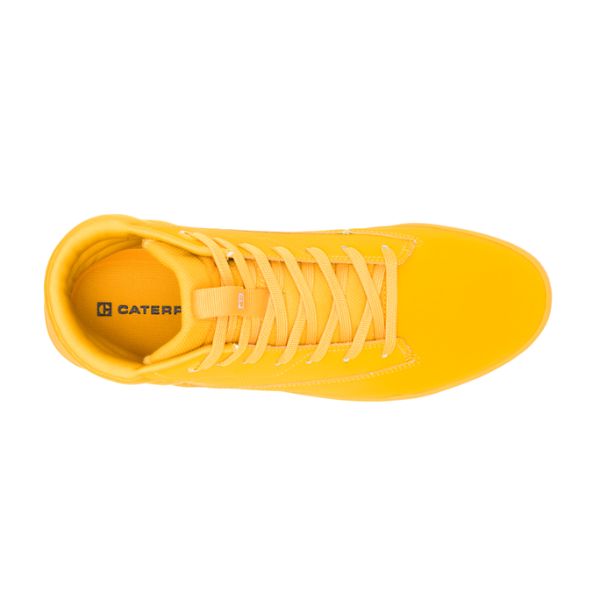 Yellow Men's Caterpillar CODE Hex Hi Sneakers | US-672540YNF