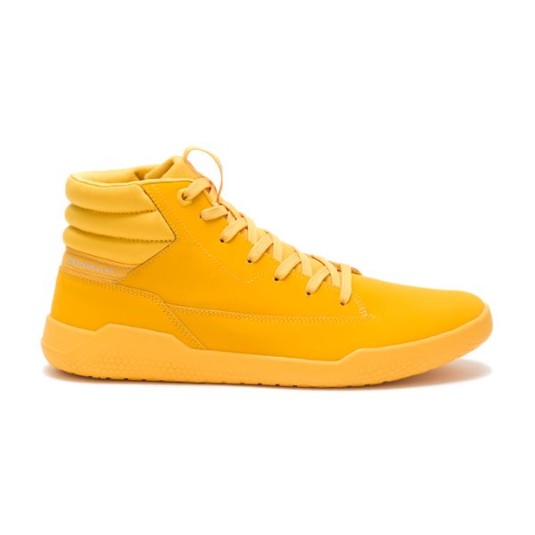 Yellow Men\'s Caterpillar CODE Hex Hi Sneakers | US-672540YNF